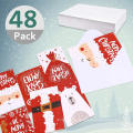 48 Envelopes Stickers for Gifts Box Winter Holiday Cards of 6 Designs,Polar Bear, Santa Claus Christmas Cards